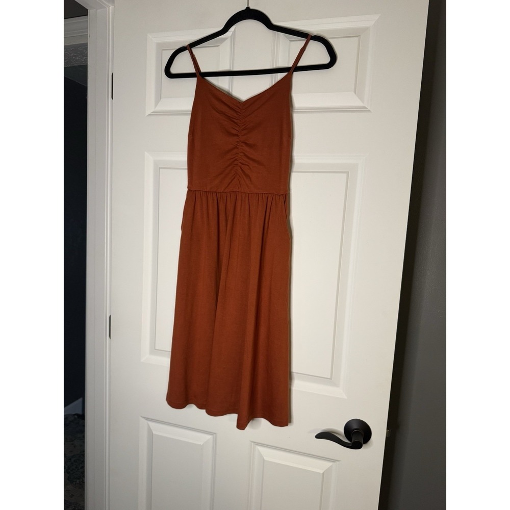 Yathon Casual Dress Small Rust Orange W Pockets